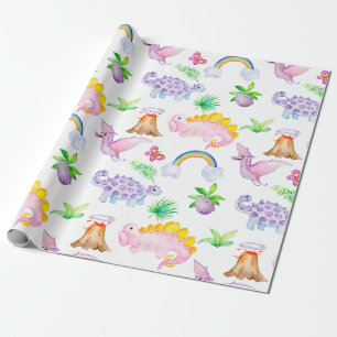 CUTE DINOSAURS WRAPPING PAPER