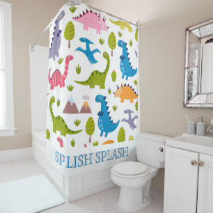 Cute Dinosuars Shower Curtain