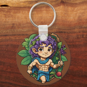 Cute Dionysus Greek Mythology God Keychain
