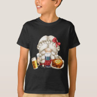 Cute Dirndl Gnomie Girl With Schnitzel And Beer -