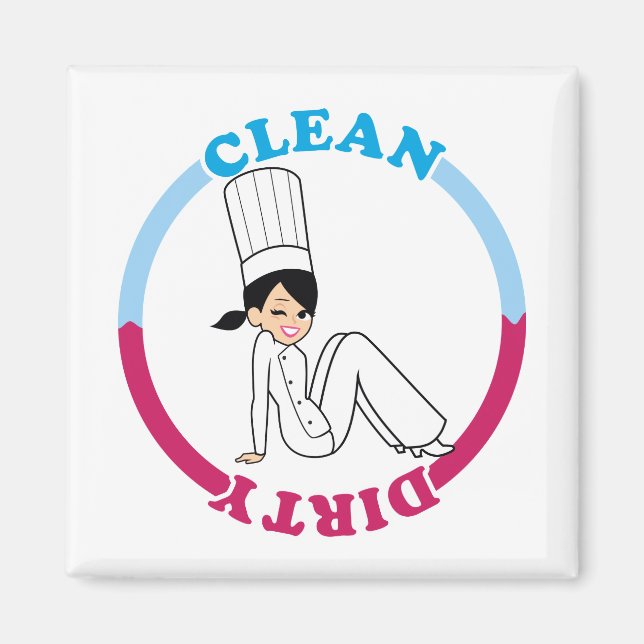 Cute Dirty Clean Magnet for dishwasher (Front)