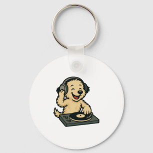 Cute DJ Dog with Headphones � Fun Kids Gift Keychain