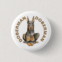Cute Doberman Dog Breed Watercolors Illustration