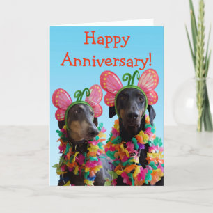 Cute Doberman dog butterfly Card
