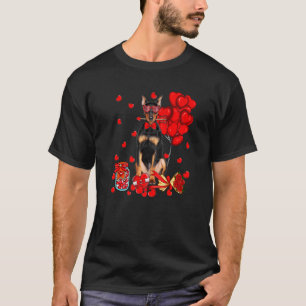 Cute Doberman Dog Funny Heart Valentine's Day Dog  T-Shirt