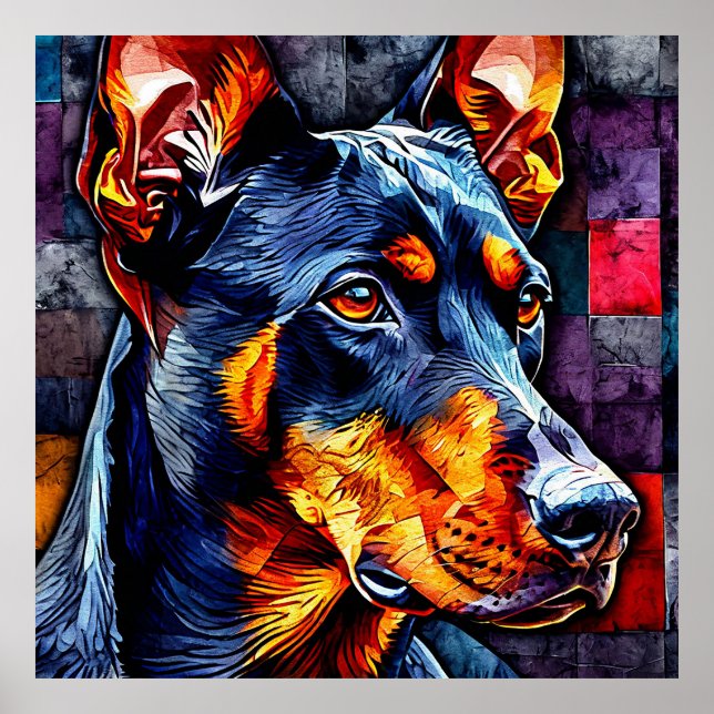Cute Doberman dog Poster (Front)