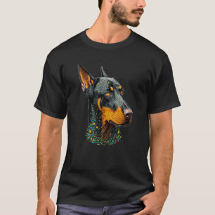Cute Doberman Lover Colourful Art Dog Mom Dog Dad T-Shirt