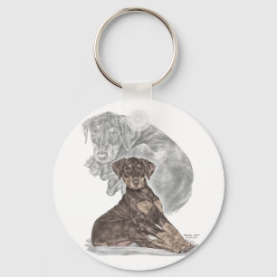 Cute Doberman Pinscher Puppy Keychain