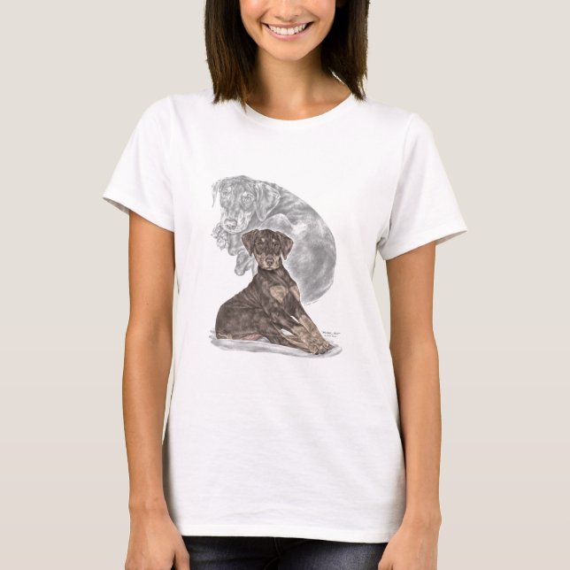 Cute Doberman Pinscher Puppy T-Shirt (Front)