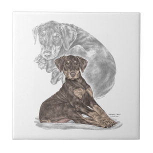 Cute Doberman Pinscher Puppy Tile