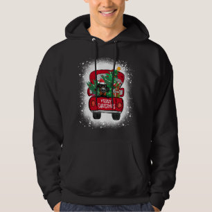 Cute Doberman Pinscher Red Truck Merry Christmas B Hoodie