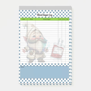 Cute Doctor Gnome Blood Sugar Log Post-it Notes