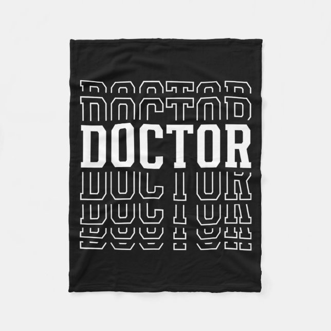 Cute Doctor Layered Text Medical Fleece Blanket (Front)