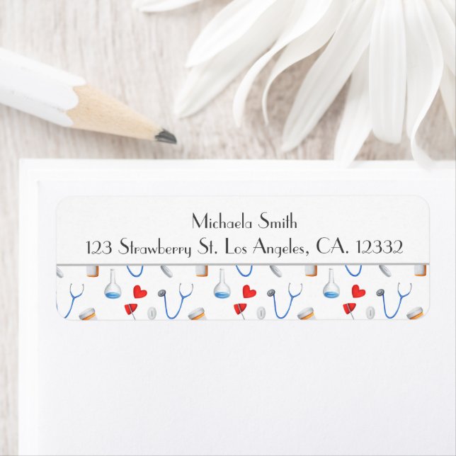 Cute Doctor Medical Equipment Return Address (Insitu)