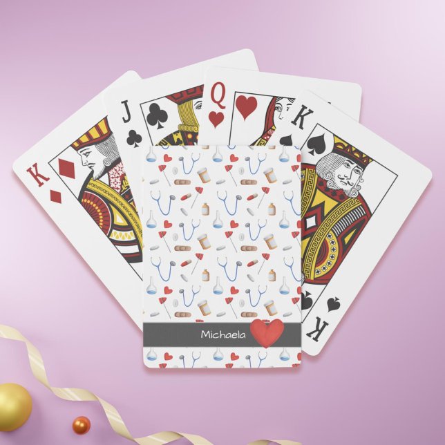 Cute Doctor Nurse Medicine Clinic Equipment Heart Playing Cards (Cute Doctor Nurse Medicine Clinic Equipment Heart Playing Cards)