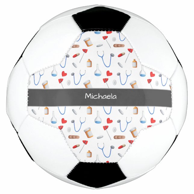 Cute Doctor Nurse Medicine Clinic Equipment Heart Soccer Ball (Front)