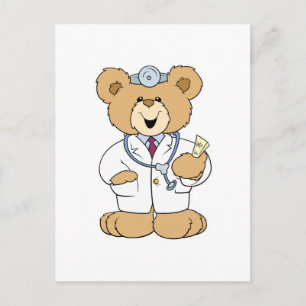 Cute Doctor Teddy Bear Postcard
