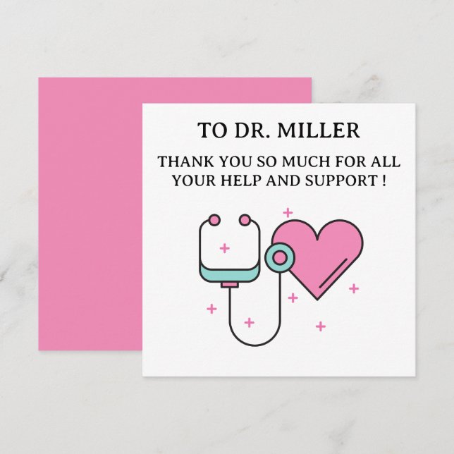 Cute Doctor Thank You Card (Front/Back)