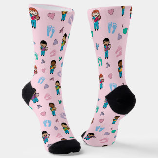 Cute Doctors and Nurses with Newborns Socks