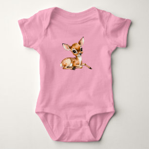 Cute Doe Chilling Out, Deer Lover Gift, Baby Bodysuit