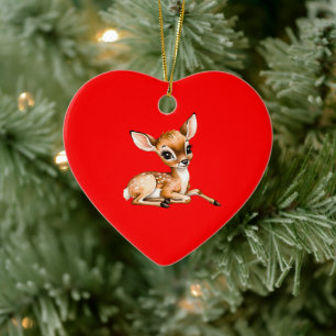 Cute Doe Chilling Out, Deer Lover Gift, Ceramic Ornament