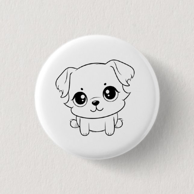 Cute Dog  1 Inch Round Button (Front)