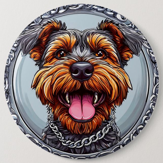 Cute Dog 6 Inch Round Button (Front)
