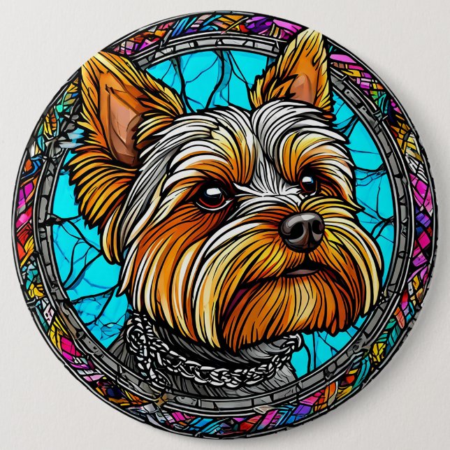 Cute Dog 6 Inch Round Button (Front)