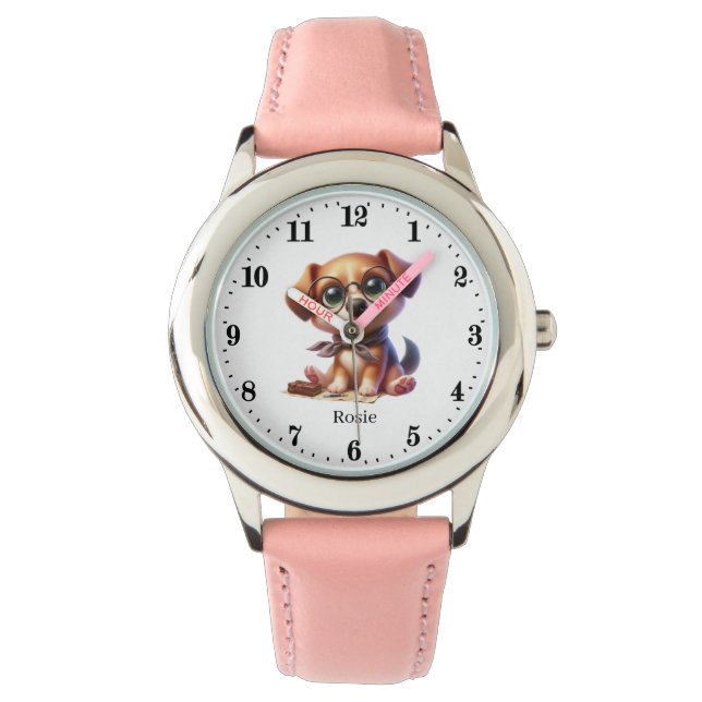 Cute Dog add name Watch (Front)