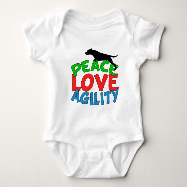 Cute Dog Agility Baby Bodysuit (Front)