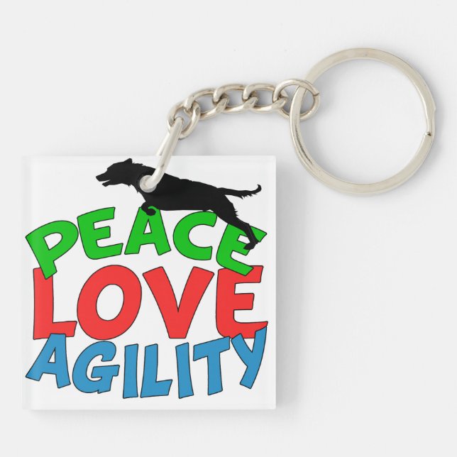 Cute Dog Agility Keychain (Back)