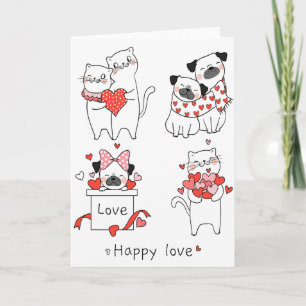 Cute dog and Cat Card