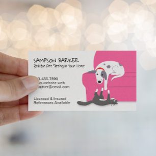 Cute Dog and Cat Pet Sitting Animal Care Busines Business Card