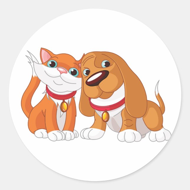 Cute Dog And Cat Stickers (Front)
