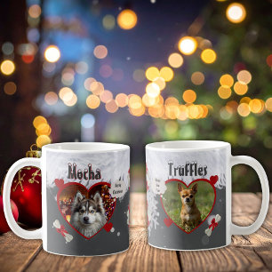 Cute Dog and Coffee Lovers 2 Photo Christmas Coffee Mug