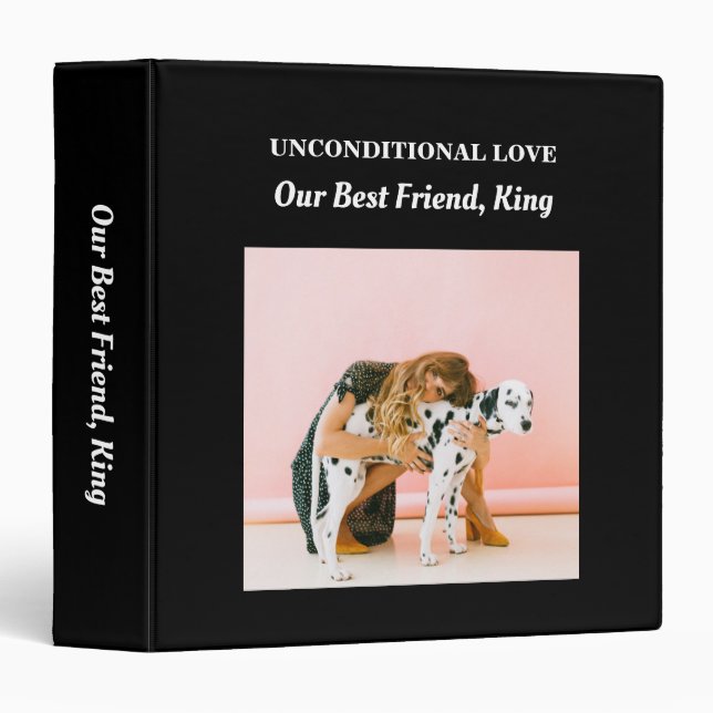 Cute Dog and Mom Family Photo Album Binder (Front/Spine)