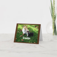 Cute Dog And Pup Grandpa Birthday Card