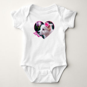 Cute Dog And Rose Collection Baby Bodysuit