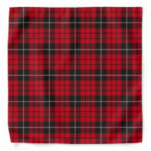 Cute Dog Bandana Red Tartan Plaid Check Pattern