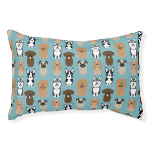 Cute Dog Bed, Dog Breed Collage Pet Bed