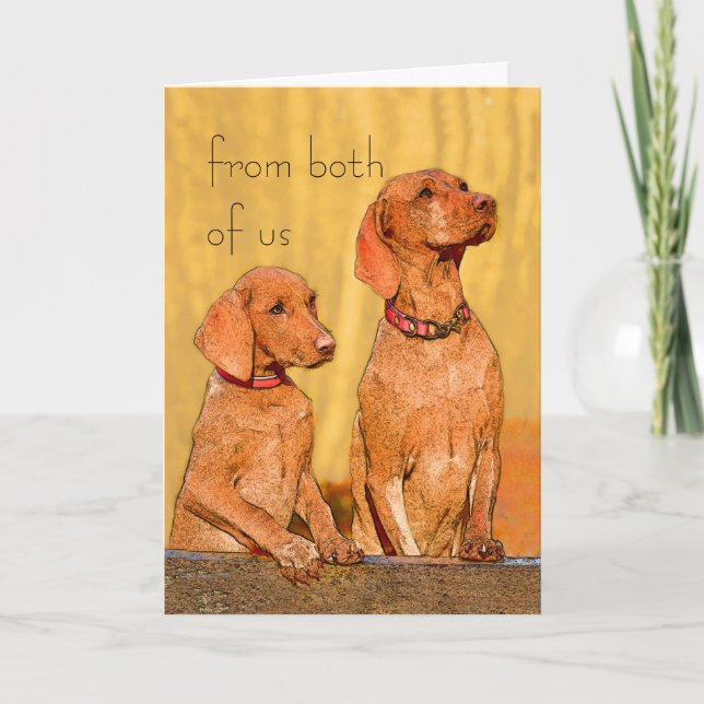 cute dog birthday card from both of us (Front)