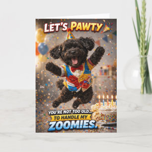 Cute Dog Birthday Card Funny Zoomies Cockapoo