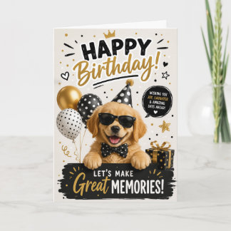 Cute Dog Birthday Greeting for Everyone Thank You Card