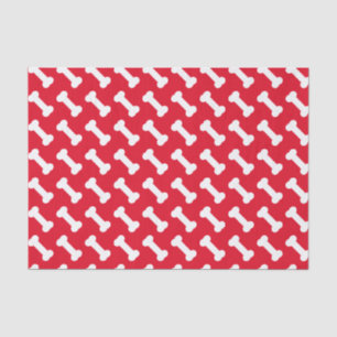 Cute Dog Bone Pattern - Red Personalized  Tissue Paper