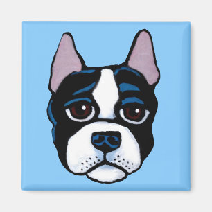 Cute dog, Boston Bull Terrier puppy Magnet