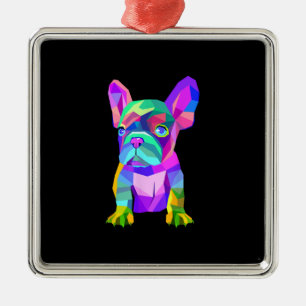 Cute Dog Breed, Coloured Bulldog French Gift Metal Ornament