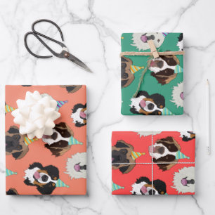 Cute Dog Breeds Birthday  Wrapping Paper Sheet