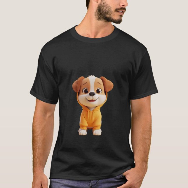 Cute Dog Cartoon  T-Shirt (Front)