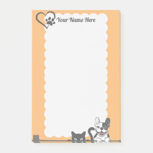 Cute Dog Cat Paw Heart Orange Post-it Notes
