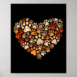 Cute Dog Cat Paw Print Pumpkin Autumn Leaf Fall Th